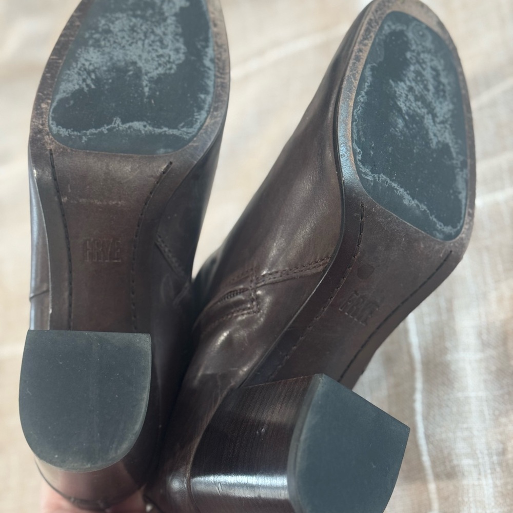 Frye Dark Brown Leather Ankle Boots - Picture 7 of 10